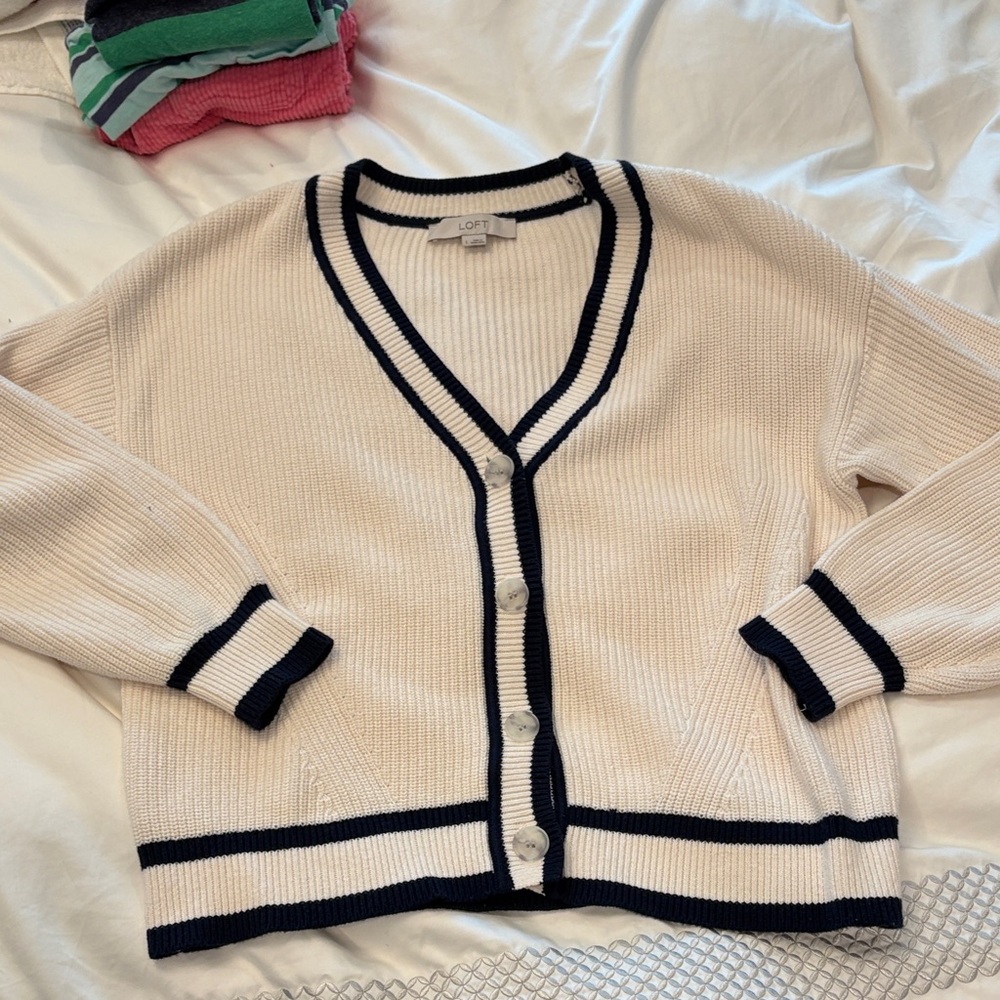 Loft cardigan- worn once! Size L